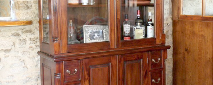 Dark Wood Display Cabinets